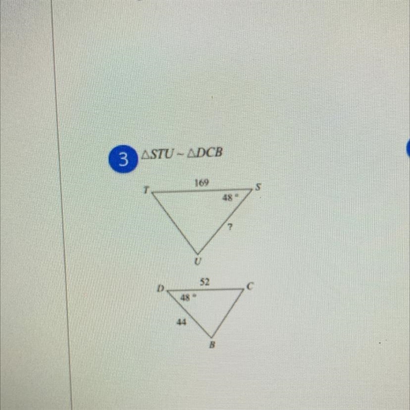 This is a similar triangle please find the missing length. (?)-example-1