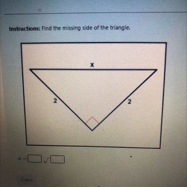 Find the missing side of the triangle plz help me and explain plz bc I don't understand-example-1