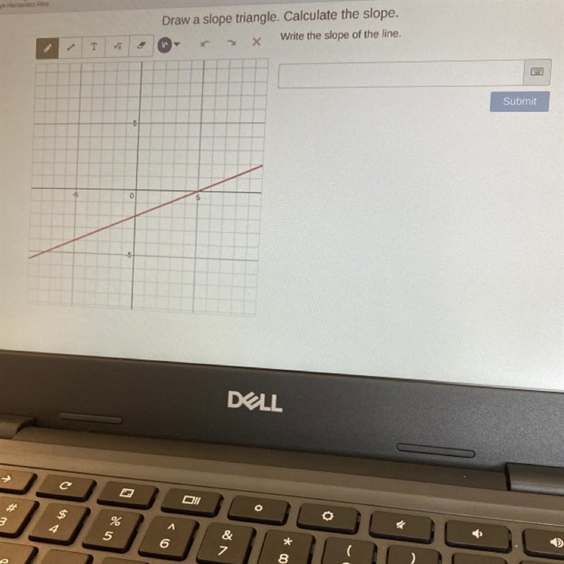 Write the slope of the line plz help me show the work-example-1