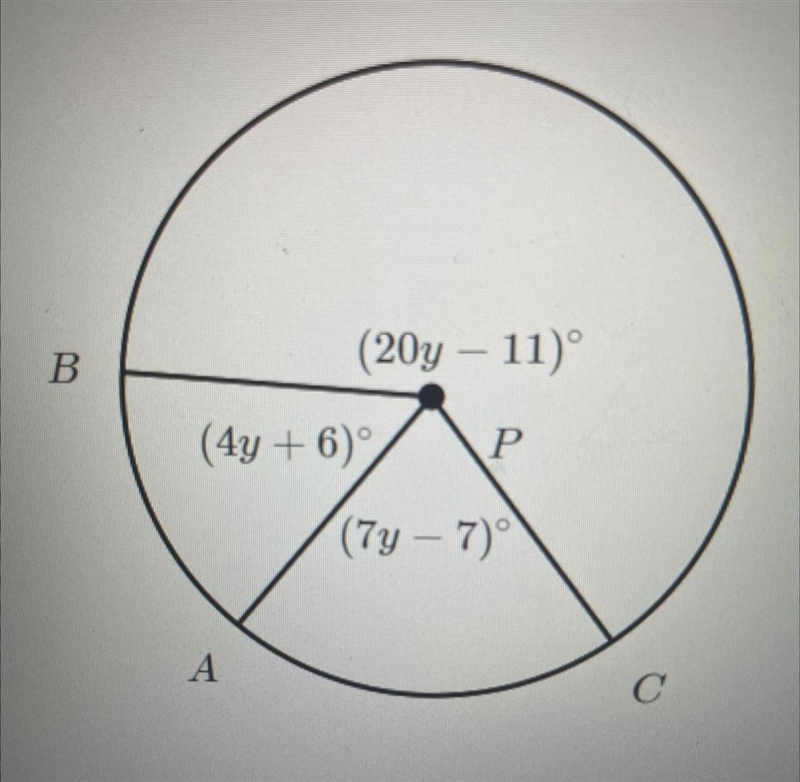 Circle P below What is the arc measure of major arc ABC in degrees?-example-1