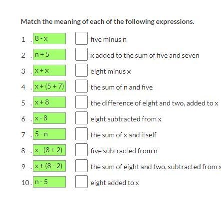 Match the meaning of each of the following expressions.-example-1