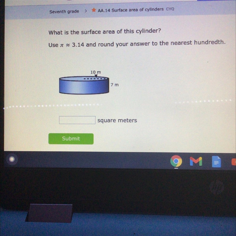 What is the surface area of this cylinder?-example-1