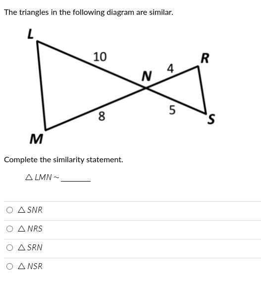 Complete the similarity statement.-example-1