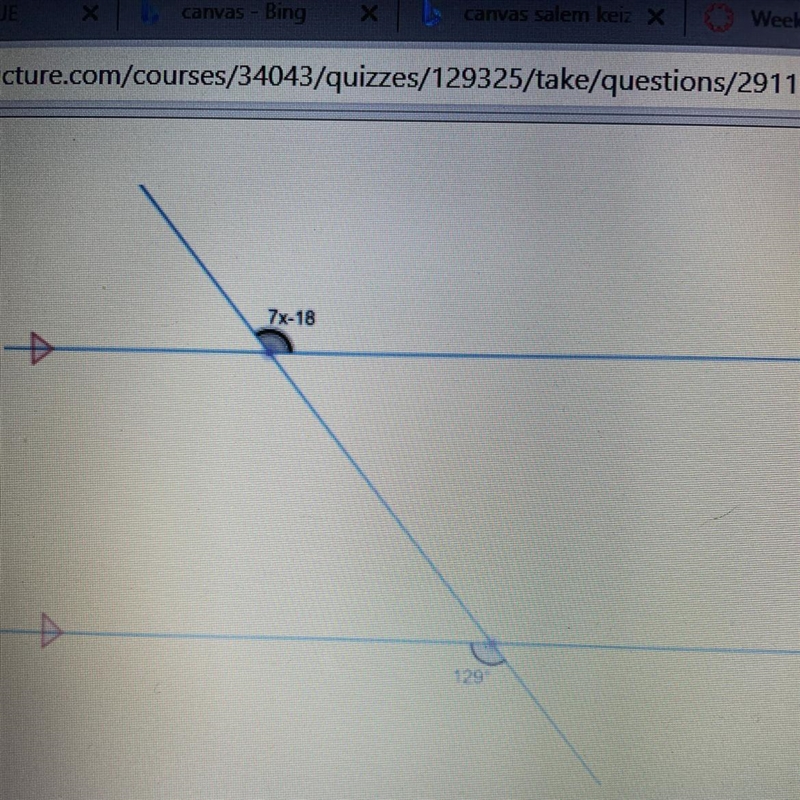 What is the value of x in 7x-18-example-1