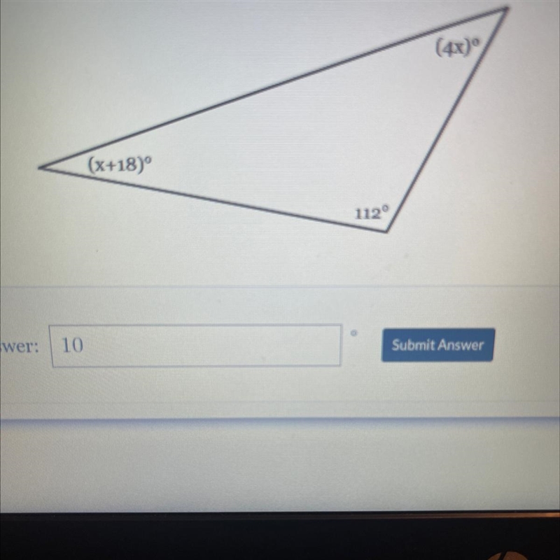 The measures of the angles of a triangle are shown in the figure below. Find the measure-example-1