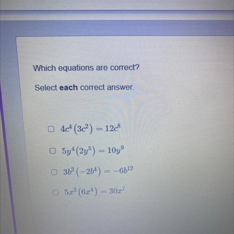 Which equations are correct?-example-1