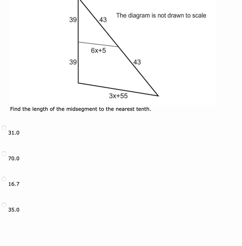 PLEASE HELP!!! Find the length of the midsegment to the nearest tenth.-example-1