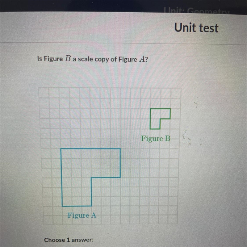 Is Figure B a scale copy of Figure A.-example-1