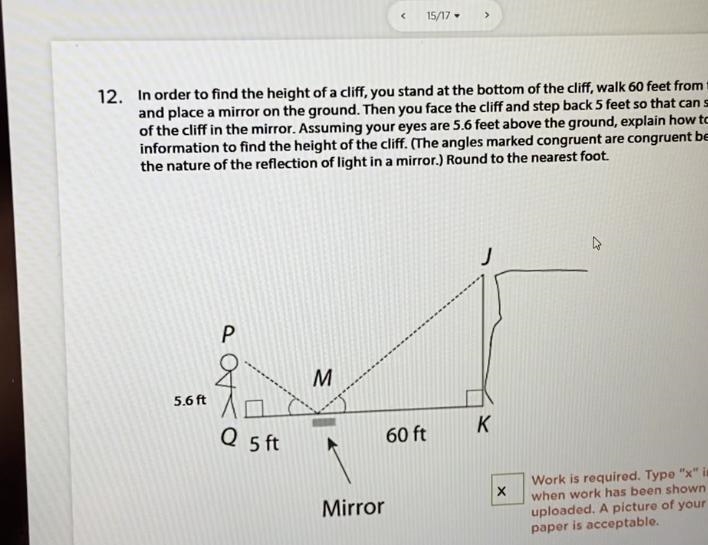 Find the height of the cliff.-example-1