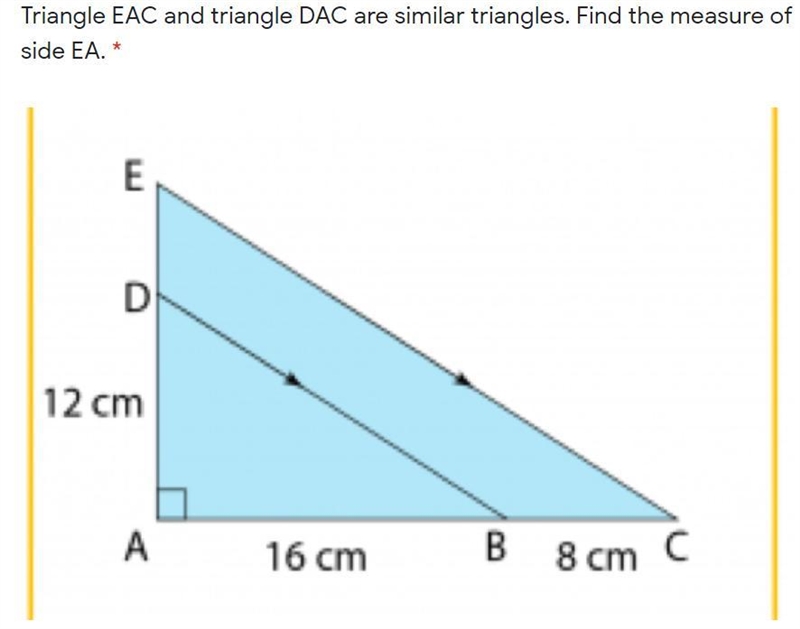 DE =8 CM DE = 4 CM DE = 10 CM DE = 6CM-example-1