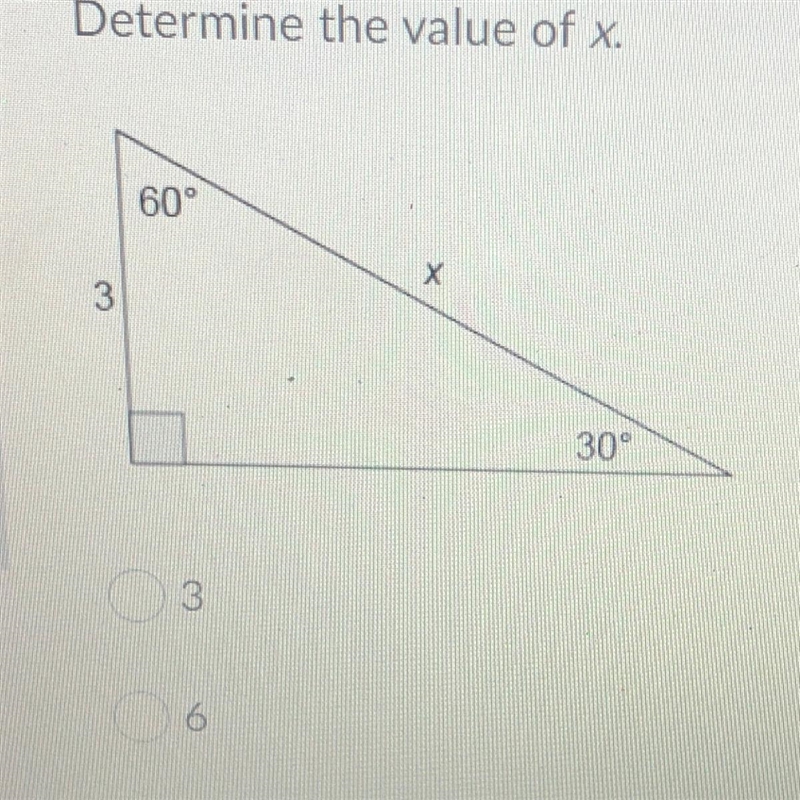 Question 2 (5 points) ✓ Saved Determine the value of x. 3 6 3V3 3V2-example-1