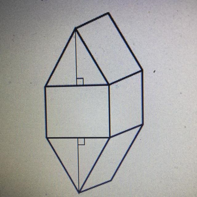 What is the other shape in the composite figure besides the rectangular prism? triangular-example-1