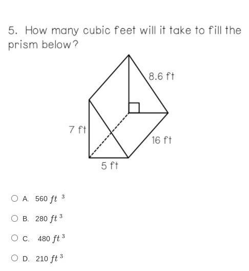 How many cubic feet will it take to fill the prism below​-example-1