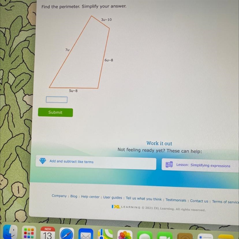 Find the perimeter. Simplify the answer.-example-1