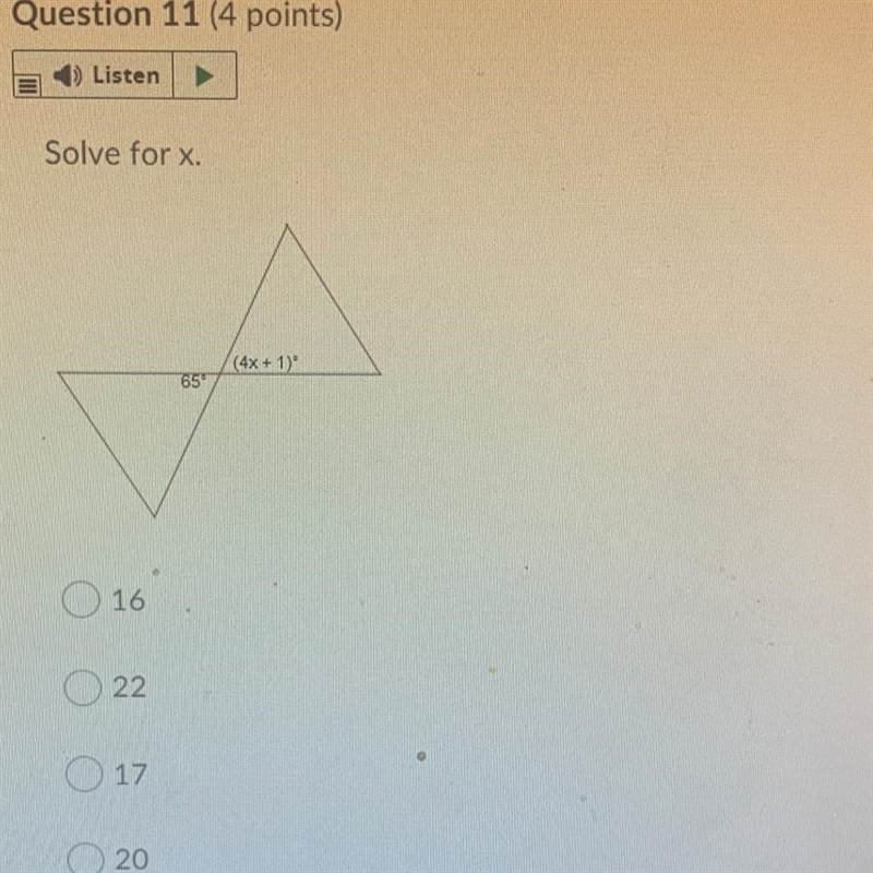 Solve for x 16 22 17 20-example-1