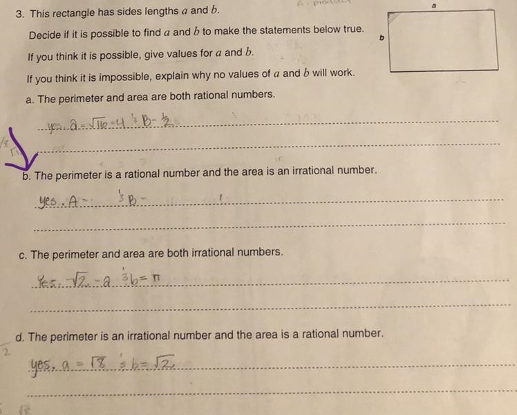 What is the sum of a rational number but a product of an irrational one.-example-1