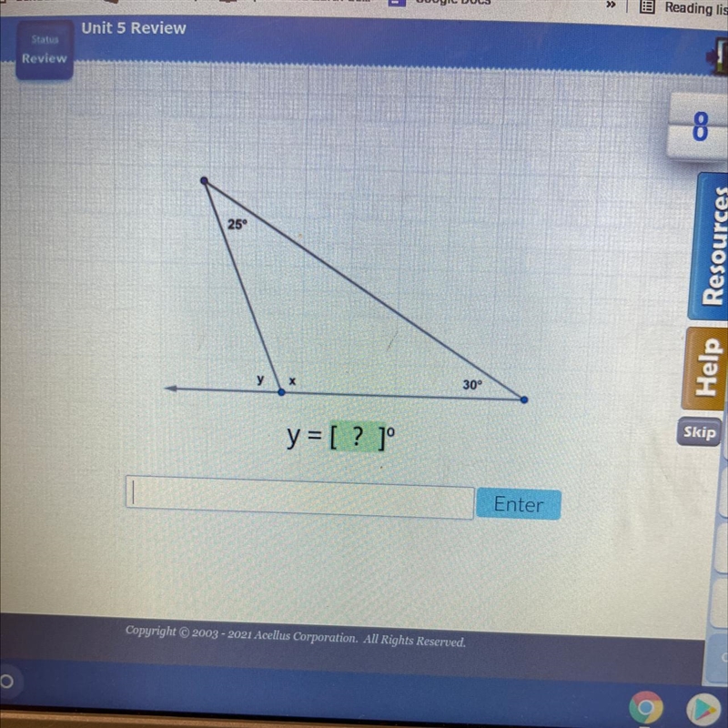 25° y X 30° y = [ ? jº Enter-example-1