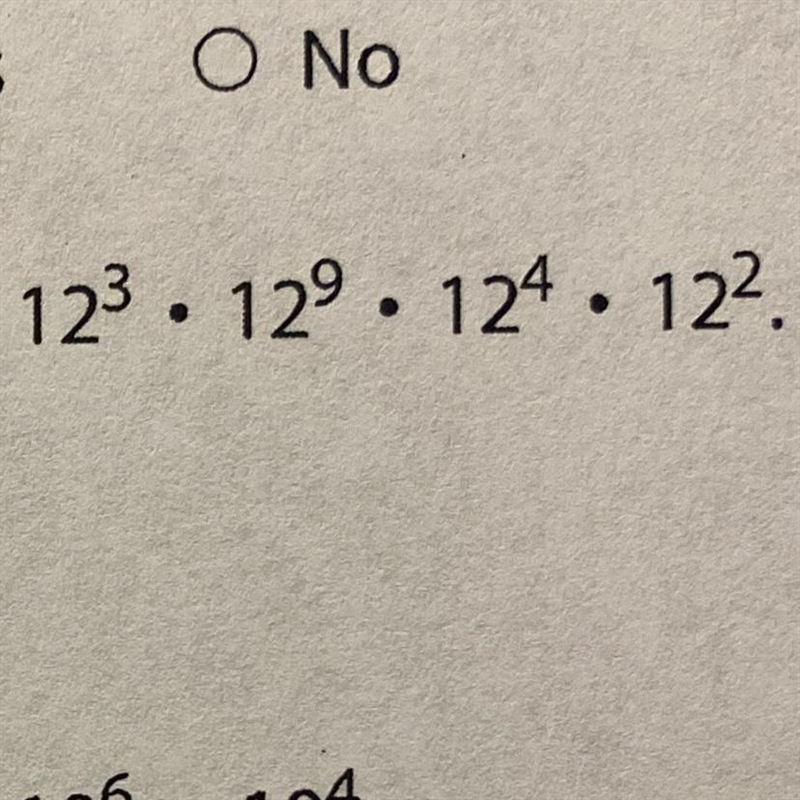 Write an equivalent expression for 12^3 • 12^9 • 12^4 • 12^2-example-1