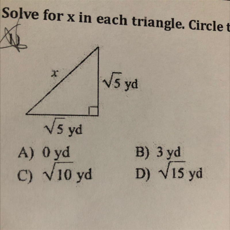 Solve for x for the triangle-example-1