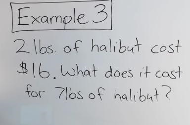 How much will 7lbs of halibut cost? $56 $128-example-1