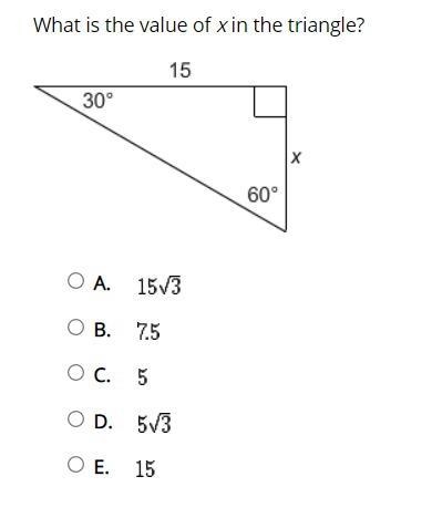 Please Help - What is the value of x in the triangle?-example-1