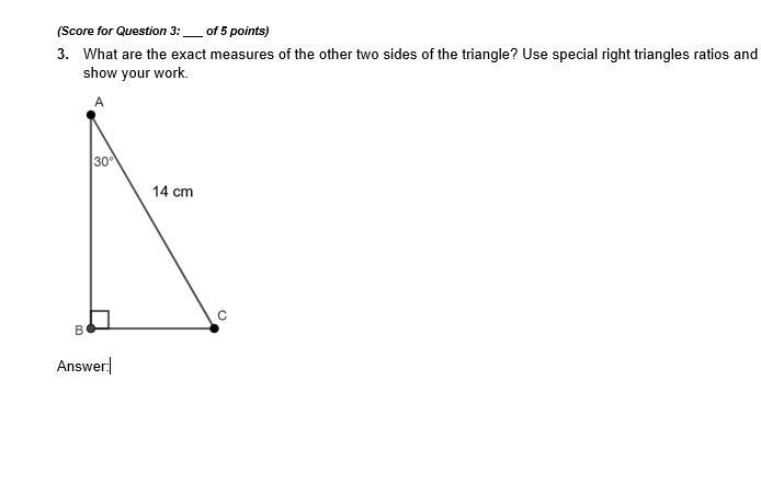 30 POINTSSS PLEASE HELPP!!!! What are the exact measures of the other two sides of-example-1