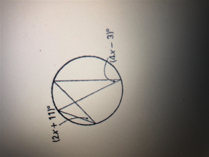 Angles in circle solve for each variable-example-1