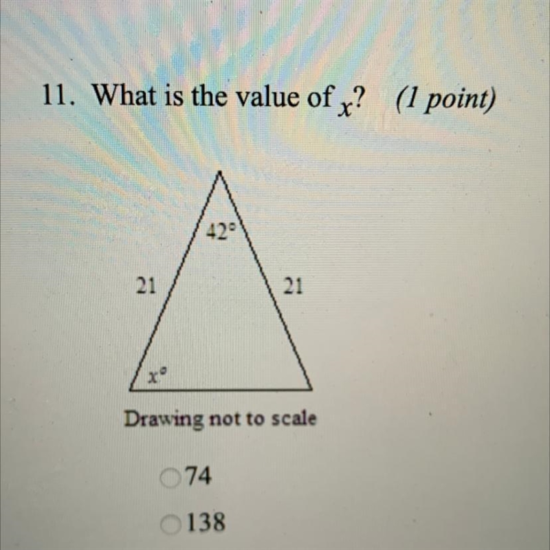 What is the value of x? 74 138 69 148-example-1