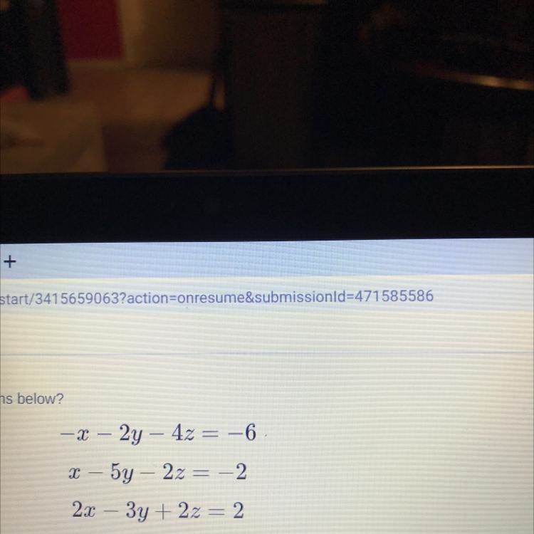 What is the solution to the system of equations below-example-1