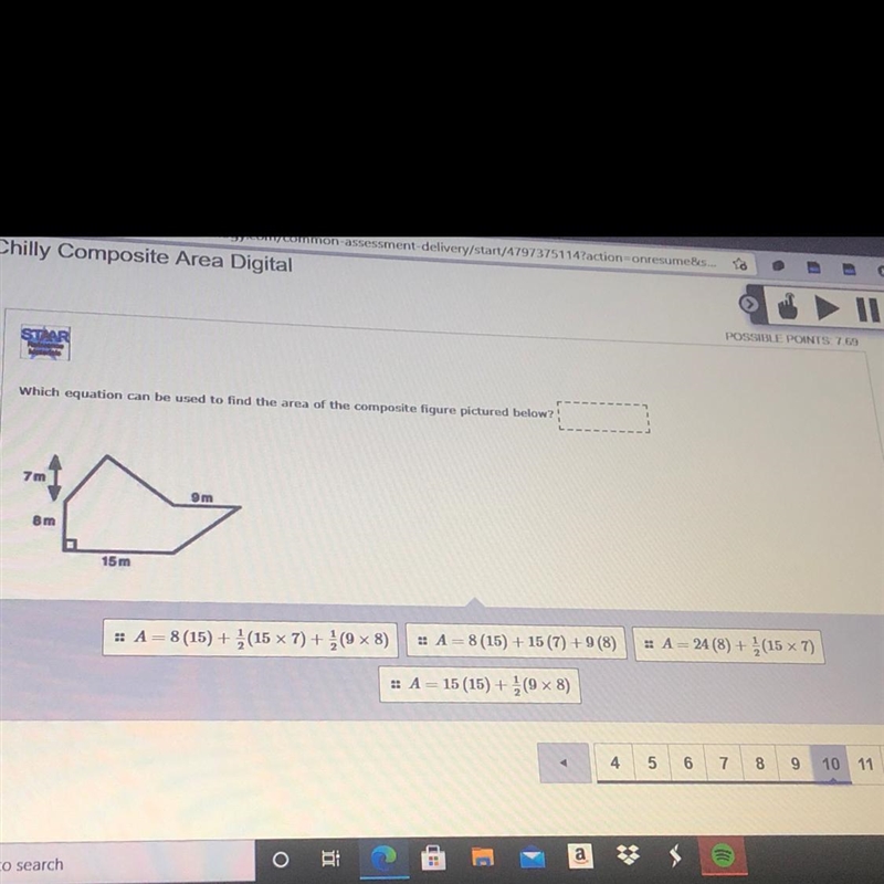 Which equation can be used to find the area of the composite figure pictured below-example-1