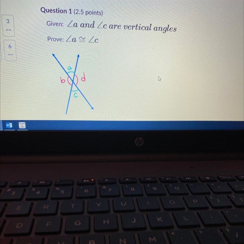 Given: a and c are vertical angles prove: a =~ cl-example-1