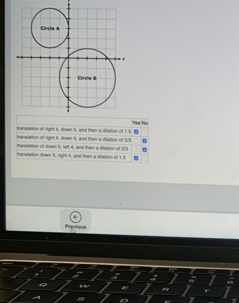 Determine which of the transformations applied to Circle A could be used to prove-example-1