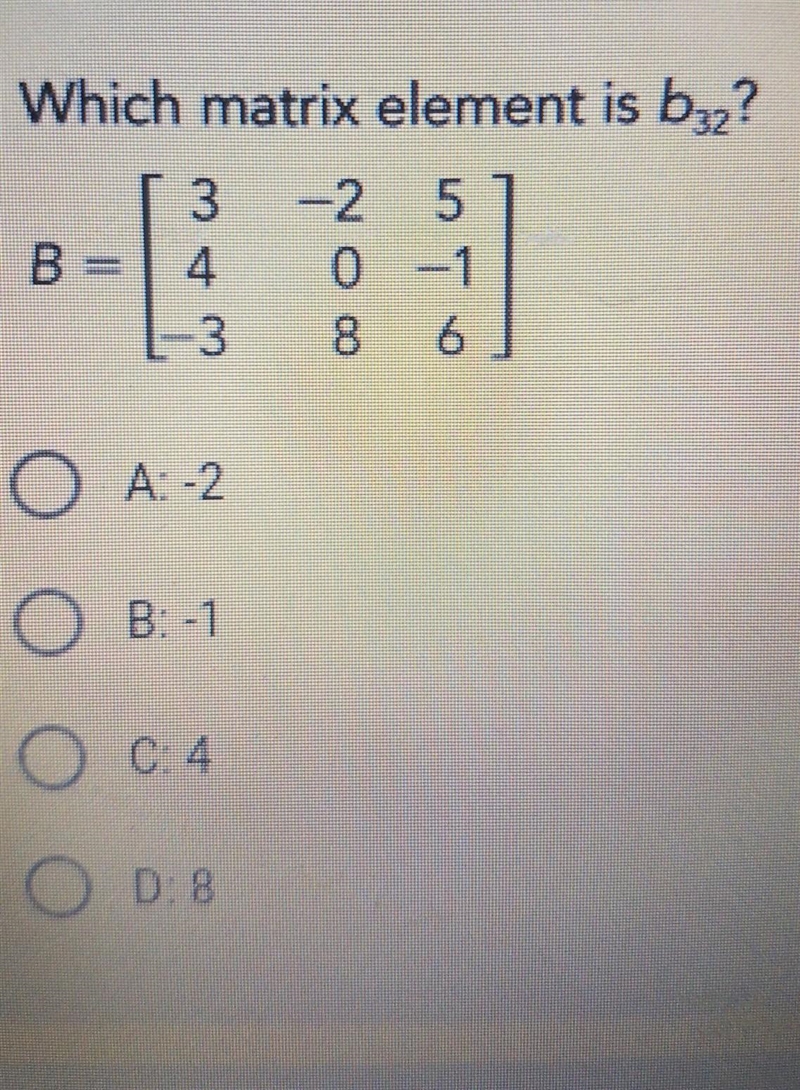 Which matrix element is b32? ​-example-1