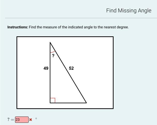 I need help ASAP!! Finding the angle Please help me-example-1