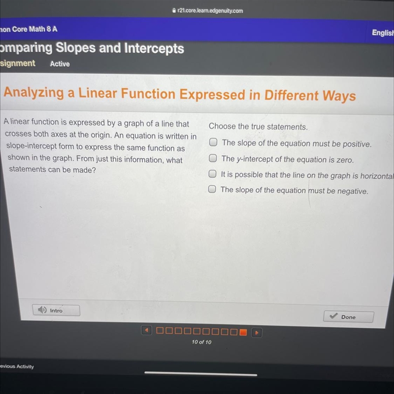 Choose the true statements. O A linear function is expressed by a graph of a line-example-1