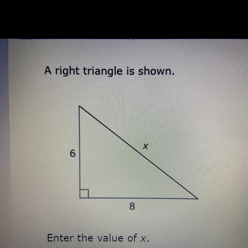 A right triangle is shown Enter the value of x.-example-1