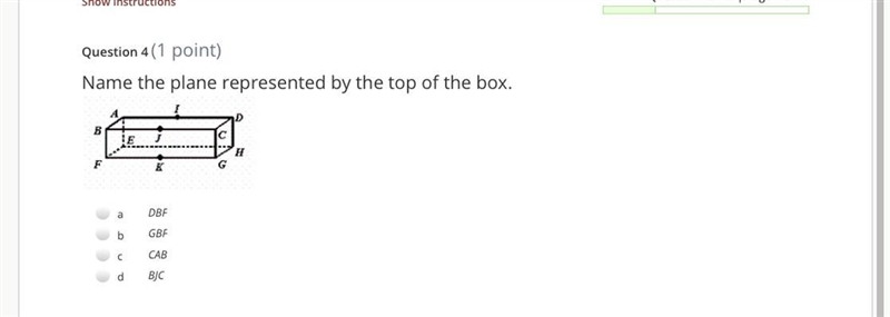 Name the plane represented by the top of the box.-example-1