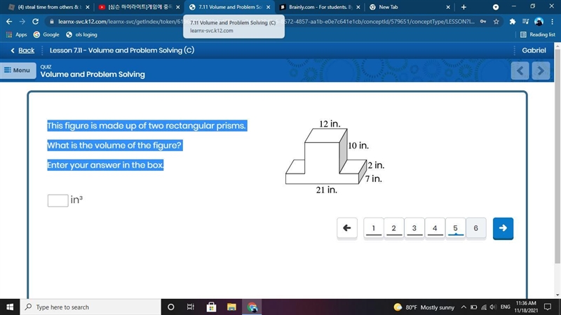 This figure is made up of two rectangular prisms. What is the volume of the figure-example-1