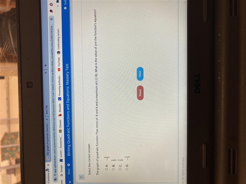 The graph of quadratic function f has zeros of -8 and 4 and a maximum at (-2,18). What-example-1