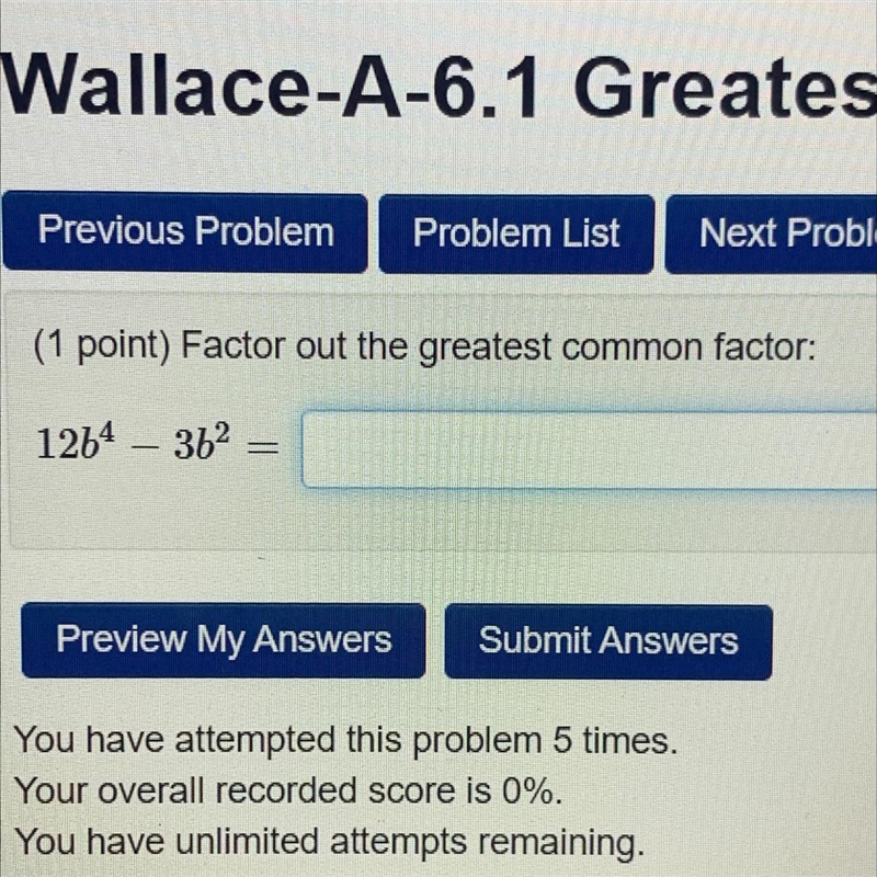 Help? I tried : 3b^2(2b-1)(2b+1) and it was wrong ):-example-1