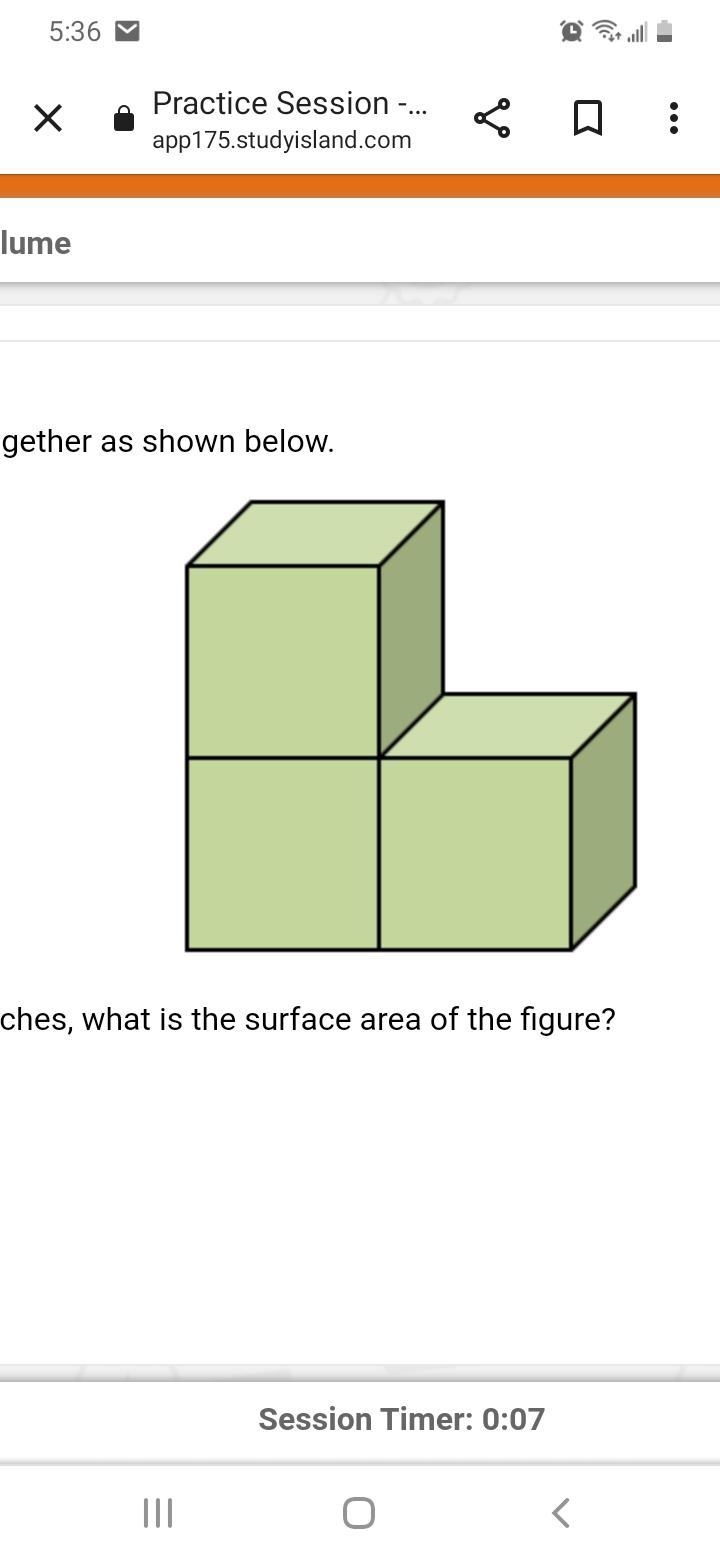 Three same-sized cubes are glued together as shown below. If the side length of each-example-1