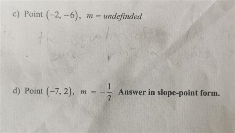 write the equation of a line with that passes through given point and gas the given-example-1