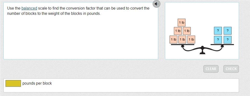 Use the balanced scale to find the conversion factor that can be used to convert the-example-1