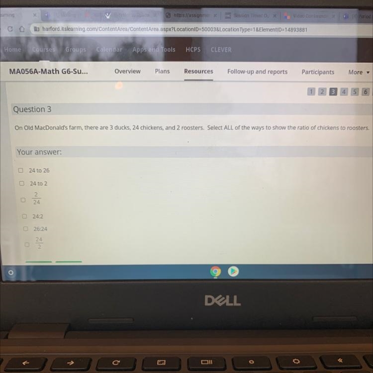 Can someone help? (Multiple answers) Awnsers: A. 24 to 26 B. 24 to 2 C.2/24 D.24:2 E-example-1