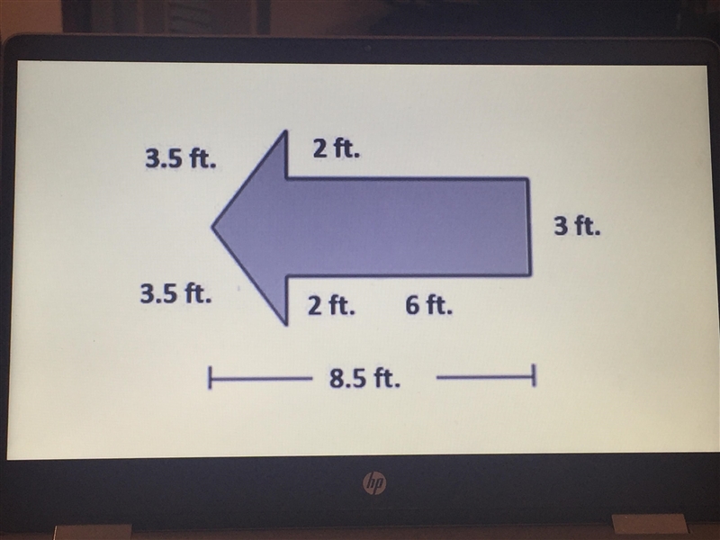 What is the area of the arrow-example-1