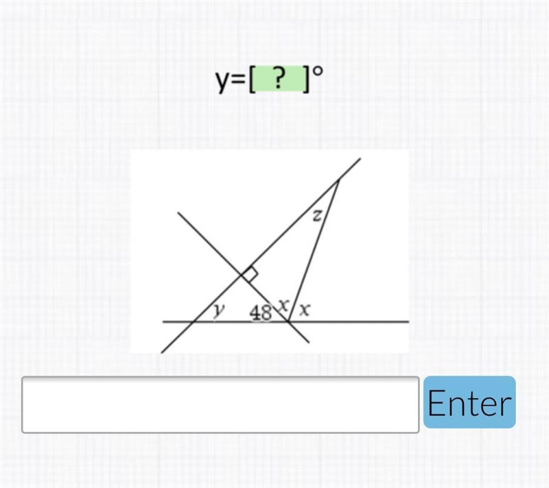 Angle sum theorem. y=?-example-1