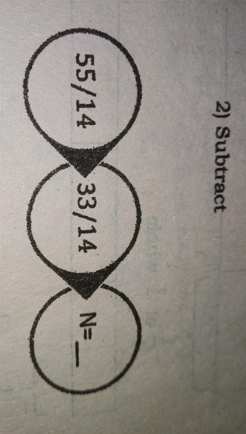 2) Subtract 55/14 33/14 N=​-example-1