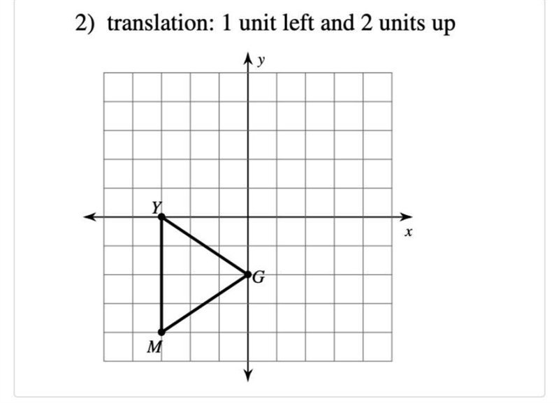 Translation 1 units left and 2 unit up-example-1