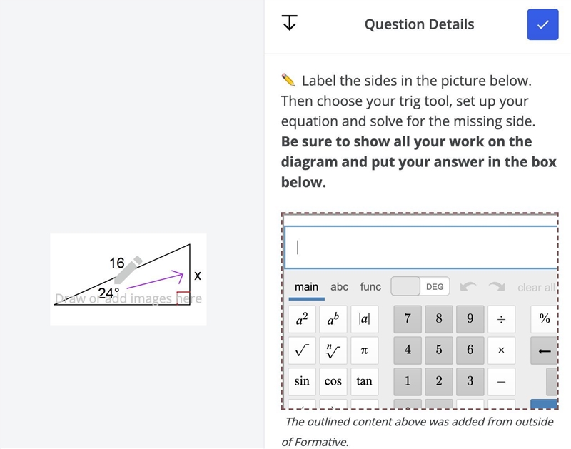 Using trig find the missing angle-example-1