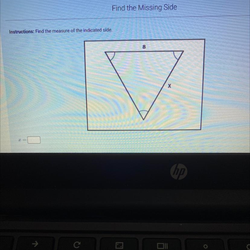 Find the measure of the indicated side-example-1